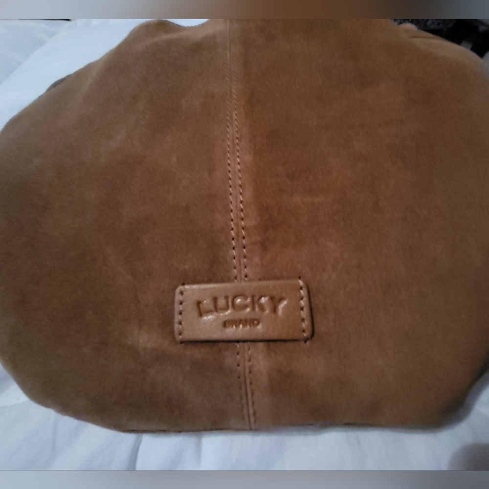 Lucky Brand Nyra Copper Brown Fringe Leather Hobo Bag NWT - Picture 12 of 14